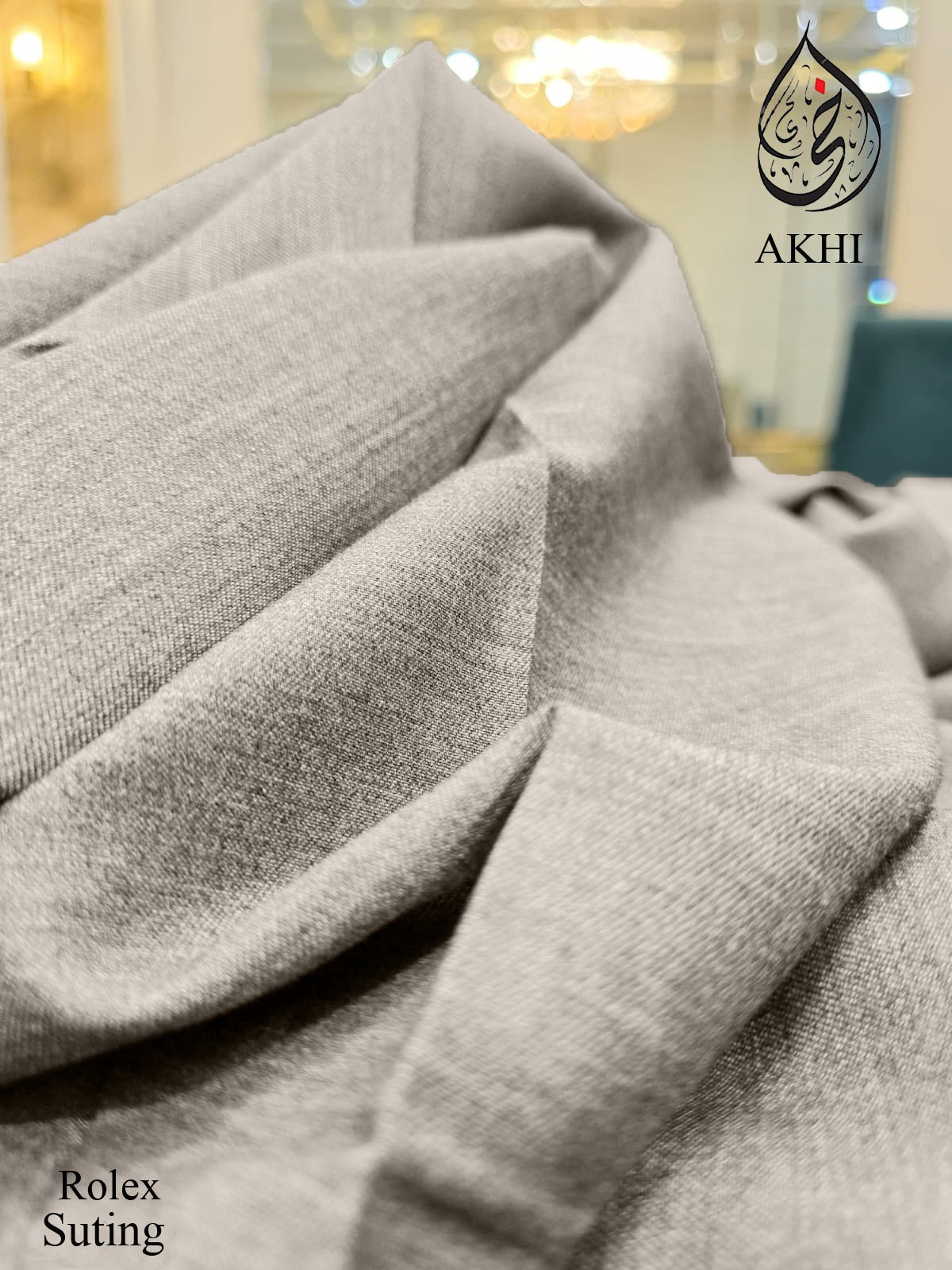 Men’s Unstitched Rolex Suiting Creamy Gray