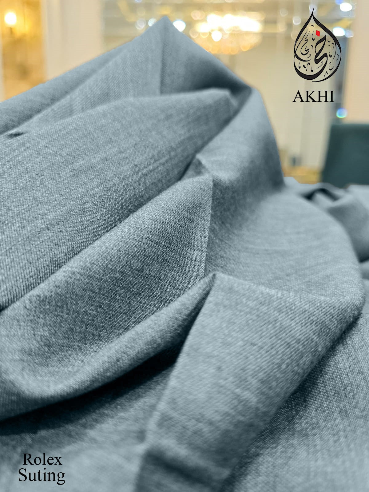 Men’s Unstitched Rolex Suiting Grayish Blue
