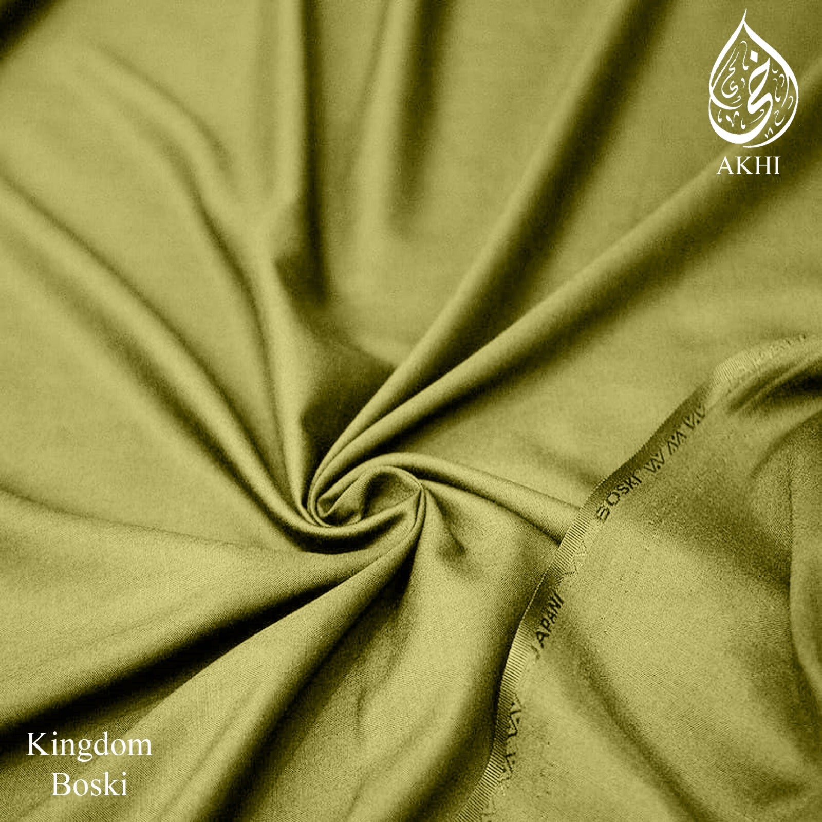 Kingdom Boski Unstitched Men Suit Olive Gold