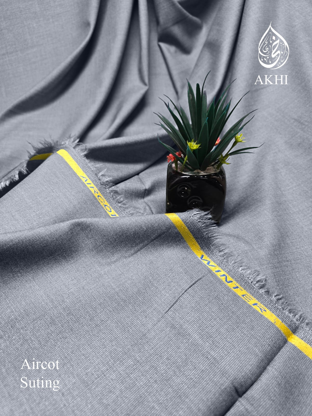 Men’s Unstitched Aircot winter suiting Silver Grey