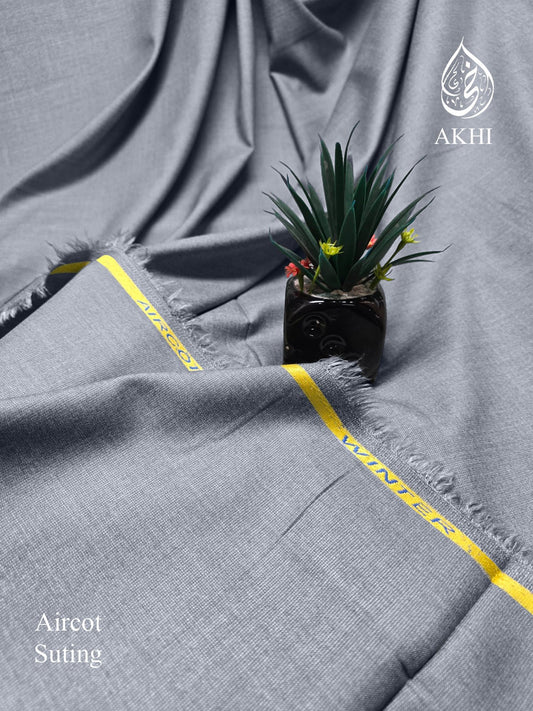Men’s Unstitched Aircot winter suiting Silver Grey