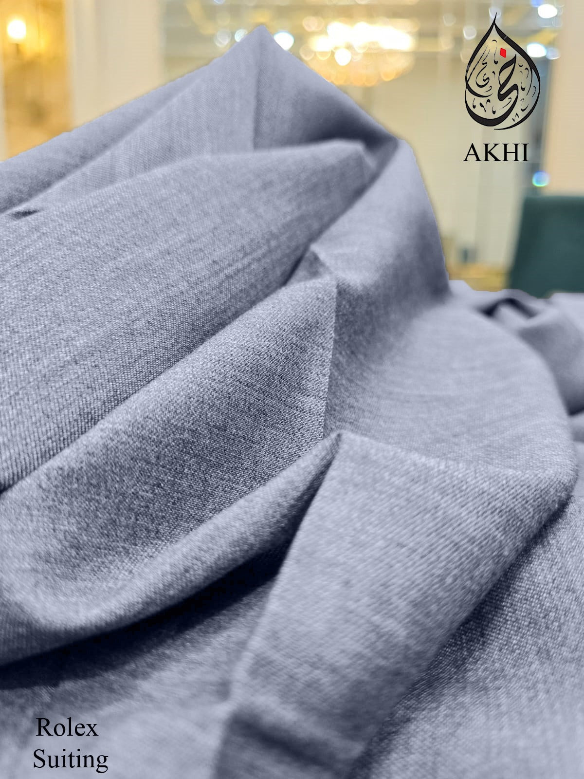 Men’s Unstitched Rolex Suiting Slate Blue