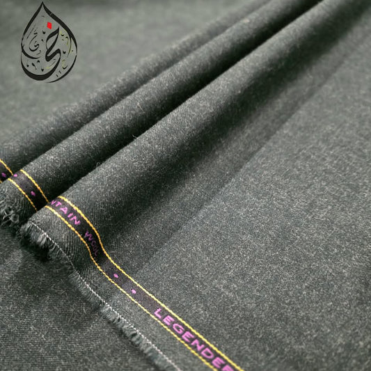 Legender Wool – Charcoal greenish with white hair| AKHI Fabrics